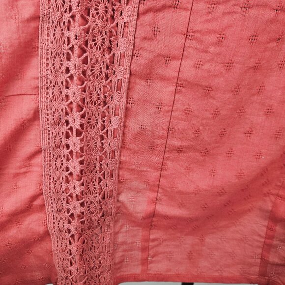 Universal Thread Women's Size 4X Rust Lace Boho Tunic Top Button Closure Casual - Picture 10 of 11